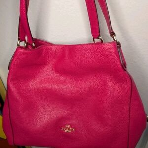 Coach Edie Shoulder Bag Red Raspberry